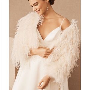 BHLDN Caroline Ostrich Feather Jacket